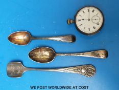 A hallmarked silver pocket watch,