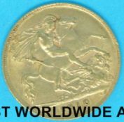 A 1910 Edward VII gold half sovereign