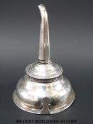 A Georgian hallmarked silver two port wine funnel,