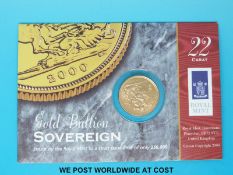A 2000 limited issue gold full sovereign in capsule