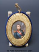 A Victorian grand tour souvenir pin cushion with central image of Field Marshal the Duke of