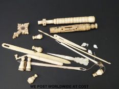 A collection of bone / ivory stanhopes,