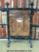 An Arts & Crafts copper and metal fire guard (H78 x W57cm)