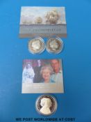 Two silver proof silver crowns, one for Nelson Trafalgar 2005 in presentation case,