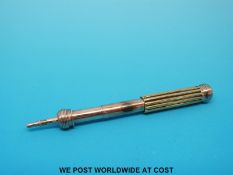 A two stage propelling pencil of ribbed design with bulbous grip marked Hamilton & Co,