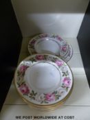 A collection of Royal Worcester 'Royal Garden' pattern, comprising twelve 8