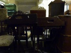 Two mahogany butler's trays on stands