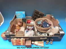 A quantity of items to include turned wooden items, commemorative coronation souvenir,