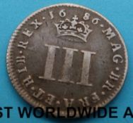 A Charles I shilling,