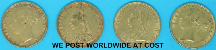 A cased Royal Mint Victoria Anniversary Collection of gold coins comprising four gold full