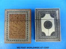 A carved Anglo Indian card case and one other