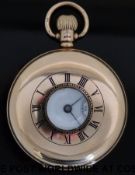 A Waltham 9ct gold gentleman's half hunter pocket watch with keyless wind movement