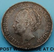 A 1939 2 1/2 Dutch Guilder coin together with a near uncirculated 1936 Maundy 3d