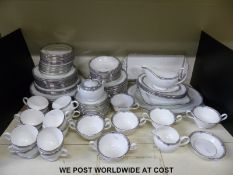 A large collection of Wedgwood dinner and tea ware in 'Amherst' pattern,