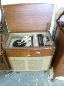 A vintage Bush radiogram C1950's with Garrard record deck