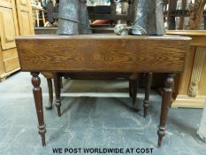 Three oak drop-leaf tables including a carved example with cabriole legs and a late 18thc / 19thC