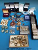 Eight silver rings set with cubic zirconia in clusters, bands and with other various gems,