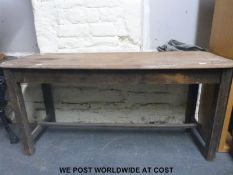 A wooden table by repute from the County Arms public house in Gloucester (L152 x D57 x H72cm)