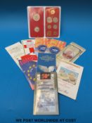 Ten various commemorative coins in prescription packs, includes Gibraltar, East India Co.