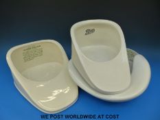 Three ceramic bed pans,