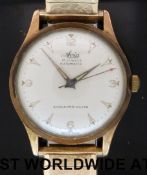 Avia shock-protected gentleman's automatic wristwatch with gold hands and markers in gold plated