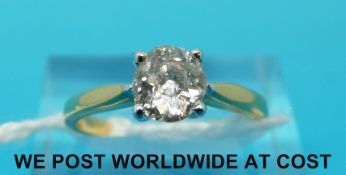 An 18ct gold ring set with an old cut diamond measuring approximately 0.