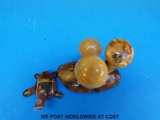 An amber model of a toadstools,