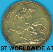 An 1889 gold full sovereign,