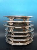 Seven silver plated oval platters (max diameter 38.