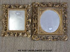 Two ornate giltwood mirrors (largest H46 x W42cm)