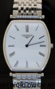 Longines La Grande Classique gentleman's wristwatch with Roman numerals and black hands on white