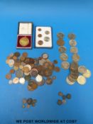 An amateur collection of mixed coinage including silver Indian states, Roman, UK George II onwards,