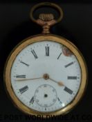 A Brevet gold-filled keyless quarter repeater open faced pocket watch