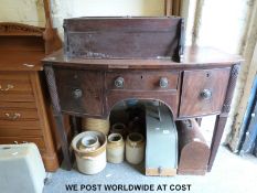A 19thC mahogany bow front sideboard of small proportions (W111 x D53 x H83)