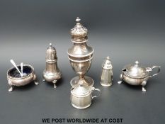 A hallmarked silver sugar caster,