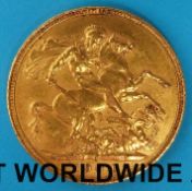 A 1904 full gold sovereign with Perth mint mark