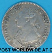 A 1784 Louis XVI 1/4 ECU silver coin, mint mark R, F-VF,