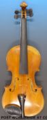 A 20thC violin labelled Paulus Saranszky 1982 (35.