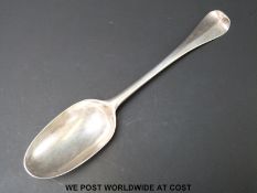 A George I bottom hallmarked silver rat tail table spoon Ldn 1719,