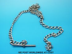 A hallmarked silver Albert chain (approximately 72cm, 63.