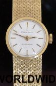 Eterna-Matic 9ct ladies wristwatch with two tone hands and baton markers,