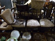 Five 19thC chairs with lyre shaped backs