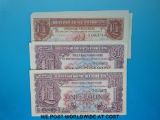 Twenty five British Armed Forces one pound notes