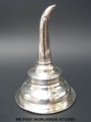 A Georgian hallmarked silver wine funnel, Ldn 1809, likely maker Charles Fox I, weight 75g,