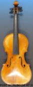 A 20th century violin labelled szep erno Debrecen 1971 (35cm back)