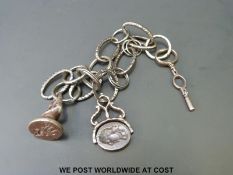 An 18thC cut steel chain made into a bracelet,