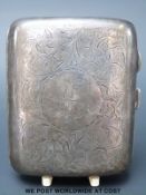 A hallmarked silver cigarette case (102g)