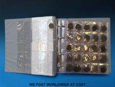 A collection of UK copper coinage in folder including farthing Charles II onwards