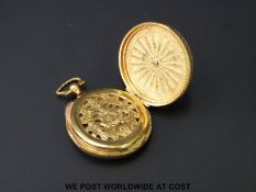 A 19thC gilt metal vinaigrette in the form of a pocket watch,