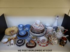 Minton painted fruit plates, Aynsley Orchard Gold and a collection of ceramics including Coalport,